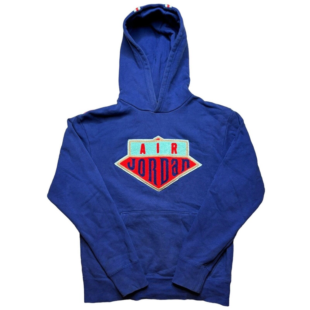 NIKE AIR JORDAN DNA SPORT FLEECE HEAVYWEIGHT HOODIE ROYAL BLUE Size Small